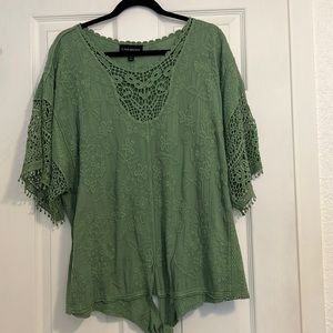 Lane Bryant Blouse 14/16 Green